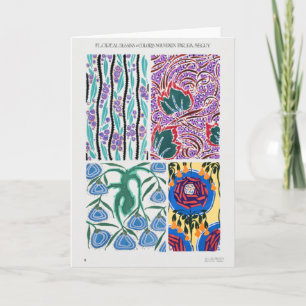 Colorful Art Nouveau Graphic Design Flowers Kaart