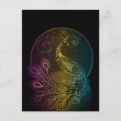 Colorful Art Nouveau Midnight peace-illustratie Briefkaart (Voorkant)