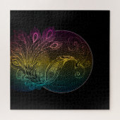 Colorful Art Nouveau Midnight peace-illustratie Legpuzzel (Horizontaal)