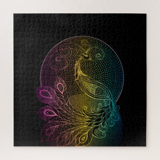 Colorful Art Nouveau Midnight peace-illustratie Legpuzzel (Verticaal)