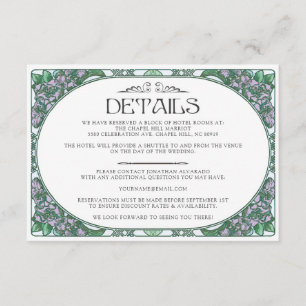Colorful Art Nouveau Wedding Details Card (set #2) Informatiekaartje