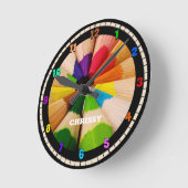 Colorful Art Pencils Acrylwand Ronde Klok (Hoek)