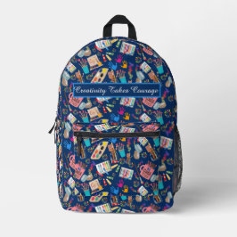 Colorful Art Supplies Creative pattern for Artists Bedrukte Rugzak
