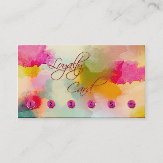 Colorful Artistic Loyalty Punch Kaart Visitekaartj (Voorkant)