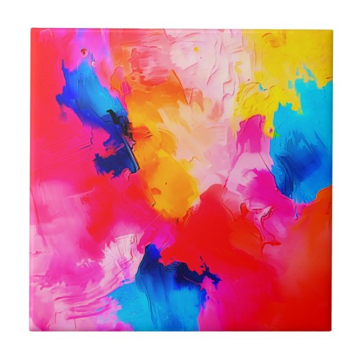 colorful  artistic patches  tegeltje (Voorkant)