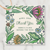 Colorful Artistic Scandi Vrijgezellenfeest Gift La Bedankjes Labels (Voorkant)