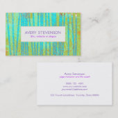 Colorful Artistic Turquoise Blue Bamboo Natuur Visitekaartje (Voorkant / Achterkant)