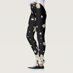 Colorful artistieke Daisy bloemen patroon leggings
