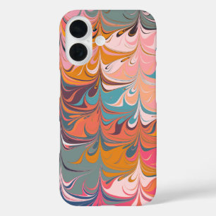 Colorful Artsy Abstract Marble Swirl Design iPhone 16 Hoesje