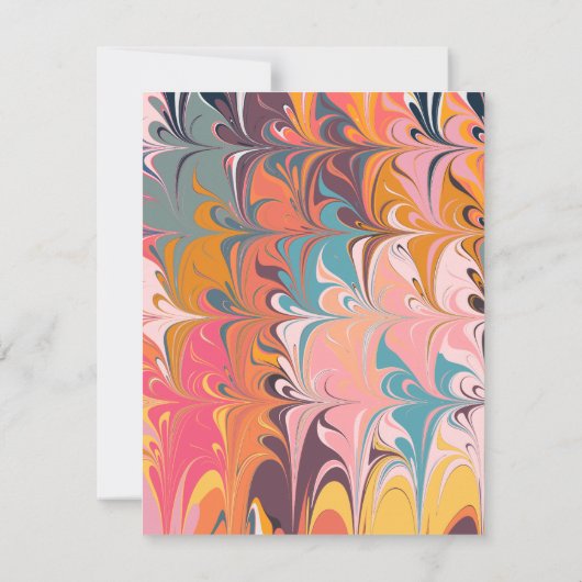 Colorful Artsy Abstract Marble Swirl Design Notitiekaartje (Achterkant)