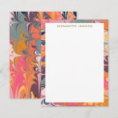 Colorful Artsy Abstract Marble Swirl Design Notitiekaartje (Voorkant / Achterkant)