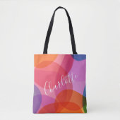 Colorful Artsy Abstract Shapes Persoonlijke naam Tote Bag (Voorkant)