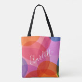 Colorful Artsy Abstract Shapes Persoonlijke naam Tote Bag (Achterkant)