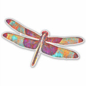 Colorful Artsy Dragonfly snijdt Sticker uit (Voorkant)