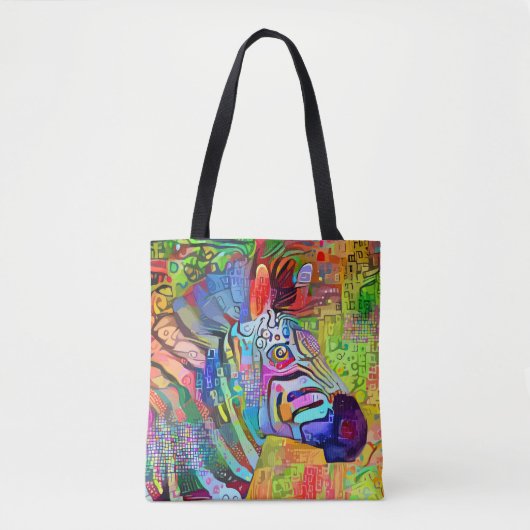 Colorful Artsy Zebra Tote Bag (Voorkant)