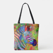 Colorful Artsy Zebra Tote Bag (Achterkant)