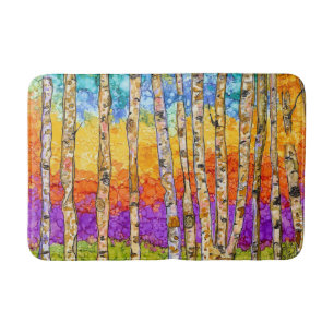 Colorful Aspen Trees Bath Mat