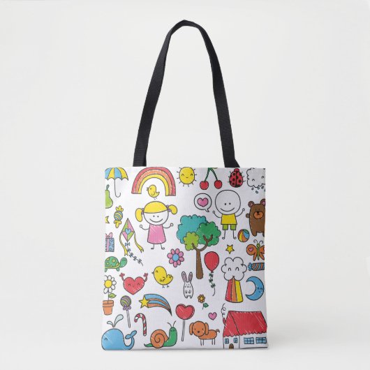 Colorful Assorted Children's Drawing Canvas tas (Voorkant)