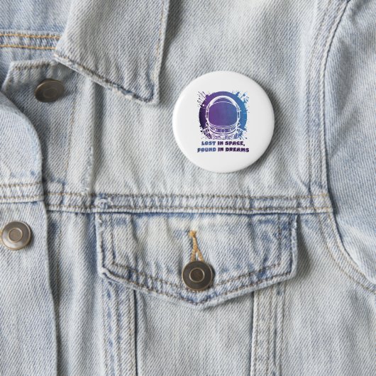 Colorful Astronaut Button – Bold Space Style (In situ)
