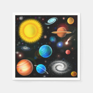 Colorful Astronomy Space Cocktail Napkins Servetten
