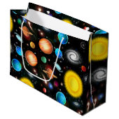 Colorful Astronomy Space Gift Bag Groot Cadeauzakje (Voorkant Gekanteld)