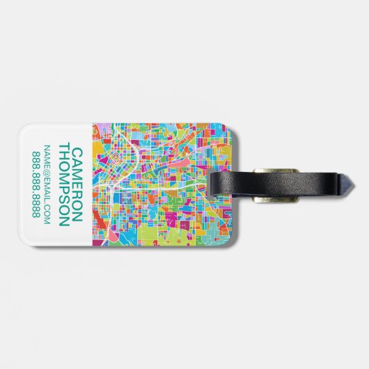 Colorful Atlanta Map Bagagelabel (Achterkant horizontaal)
