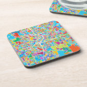 Colorful Atlanta Map Bier Onderzetter (Linkerzijde)