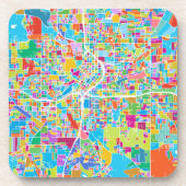 Colorful Atlanta Map Bier Onderzetter (Voorkant)