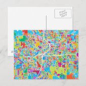 Colorful Atlanta Map Briefkaart (Voorkant / Achterkant)