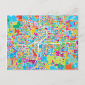 Colorful Atlanta Map Briefkaart (Voorkant)