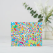 Colorful Atlanta Map Briefkaart (Staand voorkant)