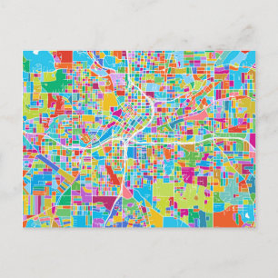 Colorful Atlanta Map Briefkaart