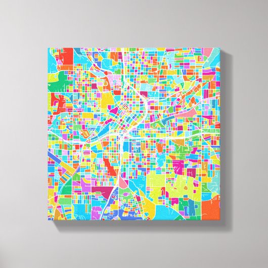 Colorful Atlanta Map Canvas Afdruk (Voorkant)