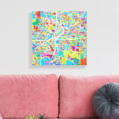 Colorful Atlanta Map Canvas Afdruk (Insitu (Woonkamer))