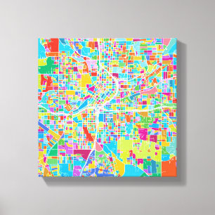 Colorful Atlanta Map Canvas Afdruk