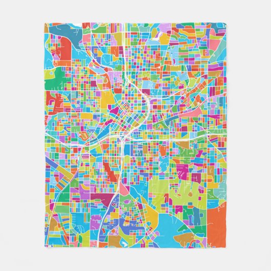 Colorful Atlanta Map Fleece Deken (Voorkant)