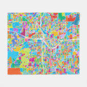 Colorful Atlanta Map Fleece Deken (Voorkant (Horizontaal))