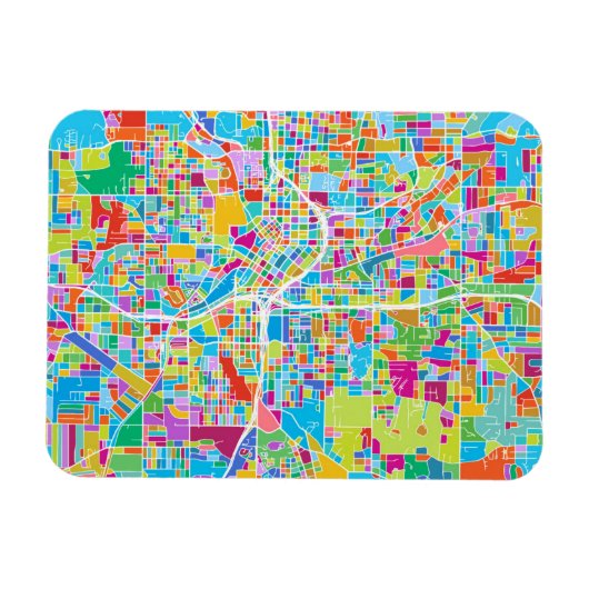 Colorful Atlanta Map Magneet (Horizontaal)