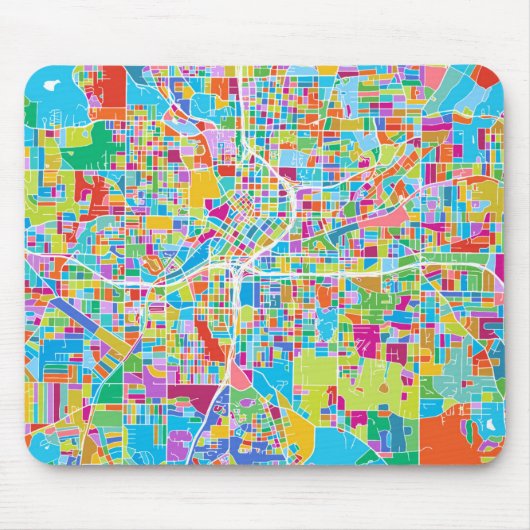 Colorful Atlanta Map Muismat (Voorkant)
