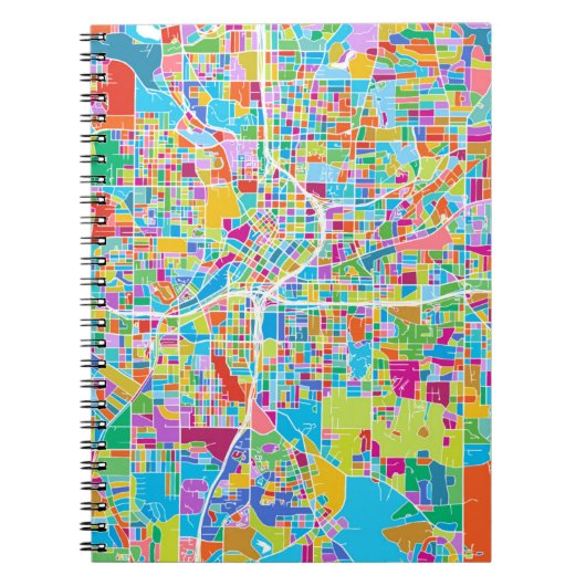 Colorful Atlanta Map Notitieboek (Voorkant)