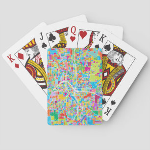 Colorful Atlanta Map Pokerkaarten