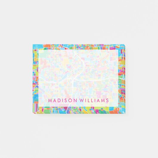 Colorful Atlanta Map Post-it® Notes (Voorkant)