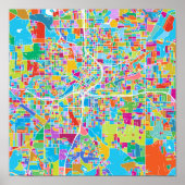 Colorful Atlanta Map Poster (Voorkant)