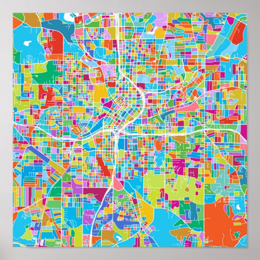 Colorful Atlanta Map Poster (Voorkant)
