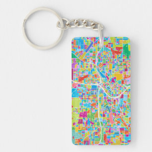 Colorful Atlanta Map Sleutelhanger