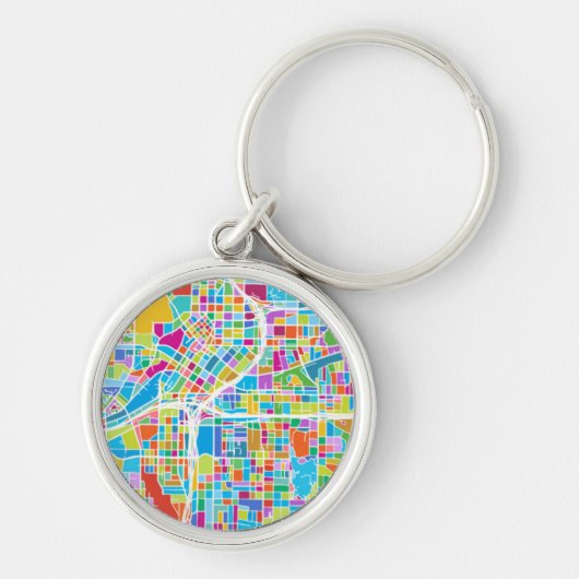 Colorful Atlanta Map Sleutelhanger (Voorkant)