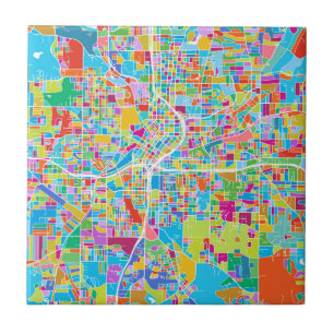 Colorful Atlanta Map Tegeltje