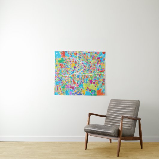 Colorful Atlanta Map Wandkleed (In Situ (horizontaal))