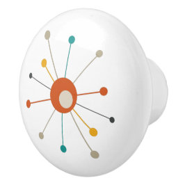 Colorful Atomic Era Starburst Mid Century Modern Keramische Knop