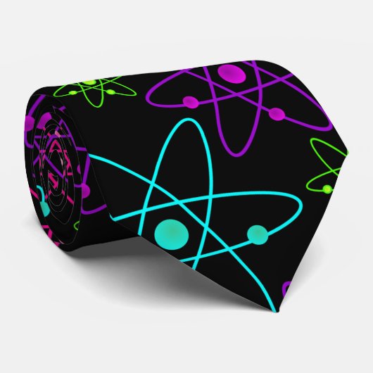 Colorful atoms on Black Stropdas (Opgerold)